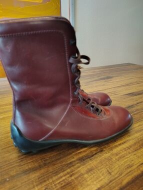 Tods Boots Womens Leather Lace Up Shoes Mid Calf Casual Classic 39 9